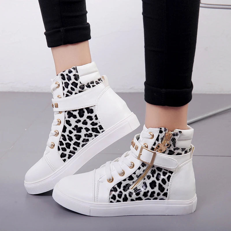 Canvas Shoes Woman New Women Shoes Fashion Zipper Wedge Women Sneakers High Help Solid Color Ladies Shoes Tenis Feminino