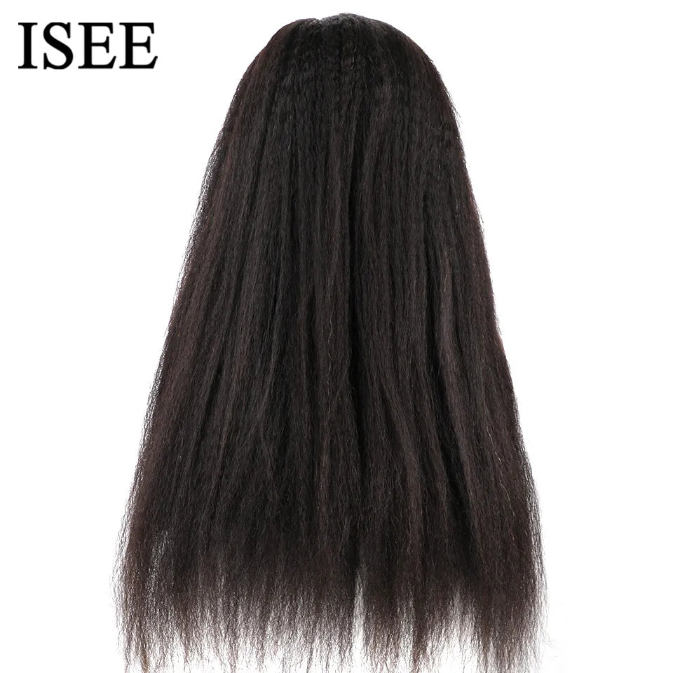 Wear Go Wig ISEE Hair Brazilian Kinky Straight 13x4 HD Lace Front Glueless Wig Hman Hair Ready To Wear Yaki Straight 6x4 Wig