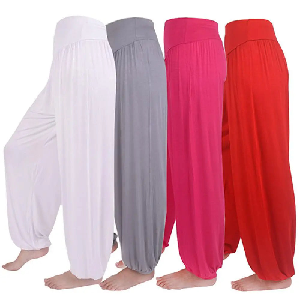 Casual Baggy Pants Modal Women Harem Pants Comfy Yoga Pants Loose Belly Dance Dance Wide Leg Trousers Gypsy Hippie Aladdin Pants