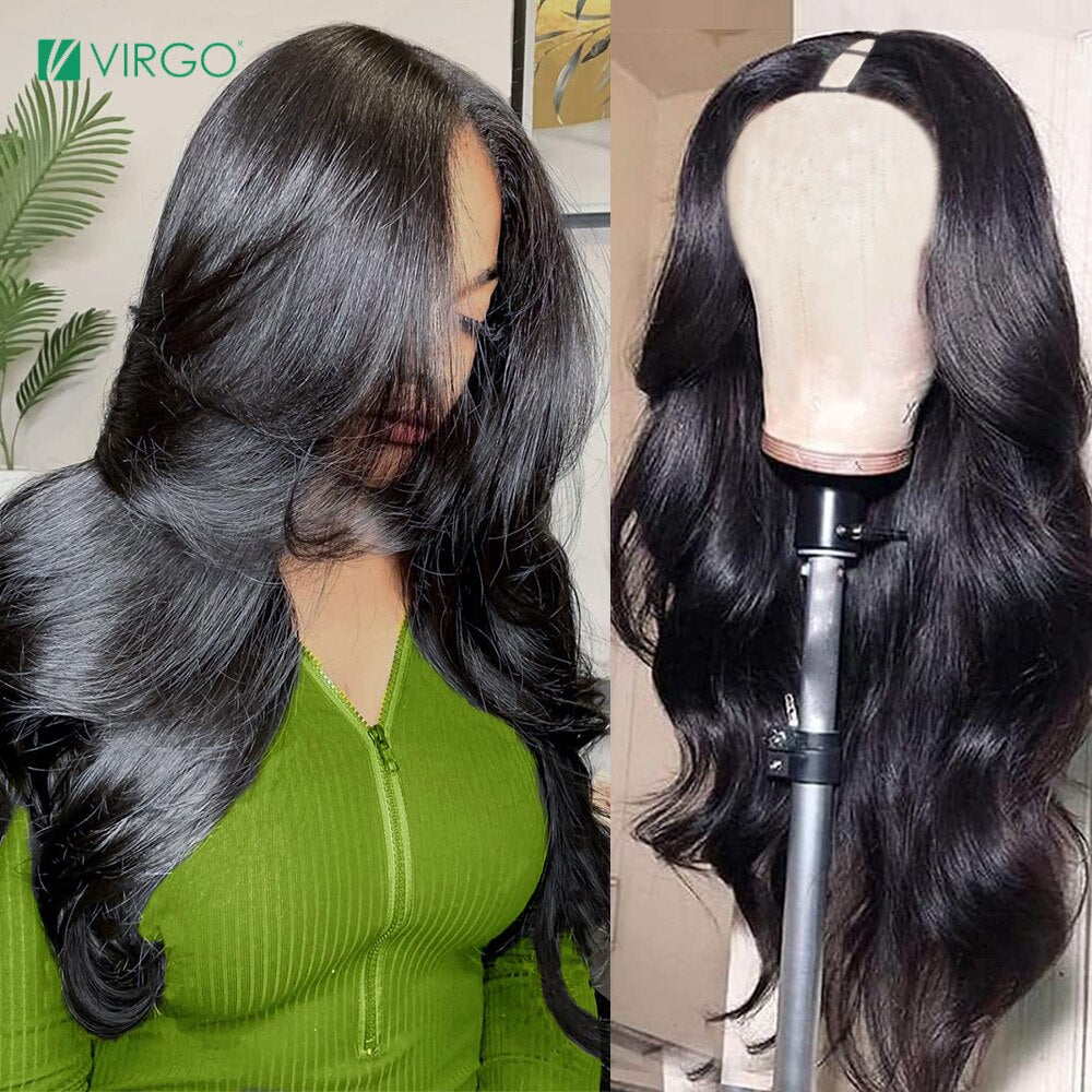 Virgo Body Wave U V Part Wigs For Women Peruvian Body Wave Human Hair