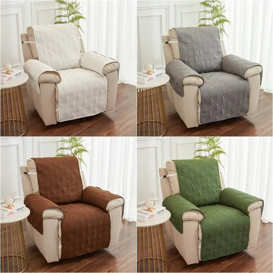 Slip Covers: Plaid Recliner Sofa Cover for Living Room Anti-Slip Dog Pet Kid Couch Cushion Slipcover Solid Color Armchair Furniture Protector