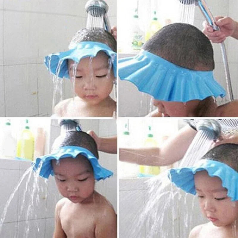 Baby Shower Soft Cap Adjustable Hair Wash Hat For Kids Ear Protection Safe Children Shampoo Bathing Shower Protect Head Cover