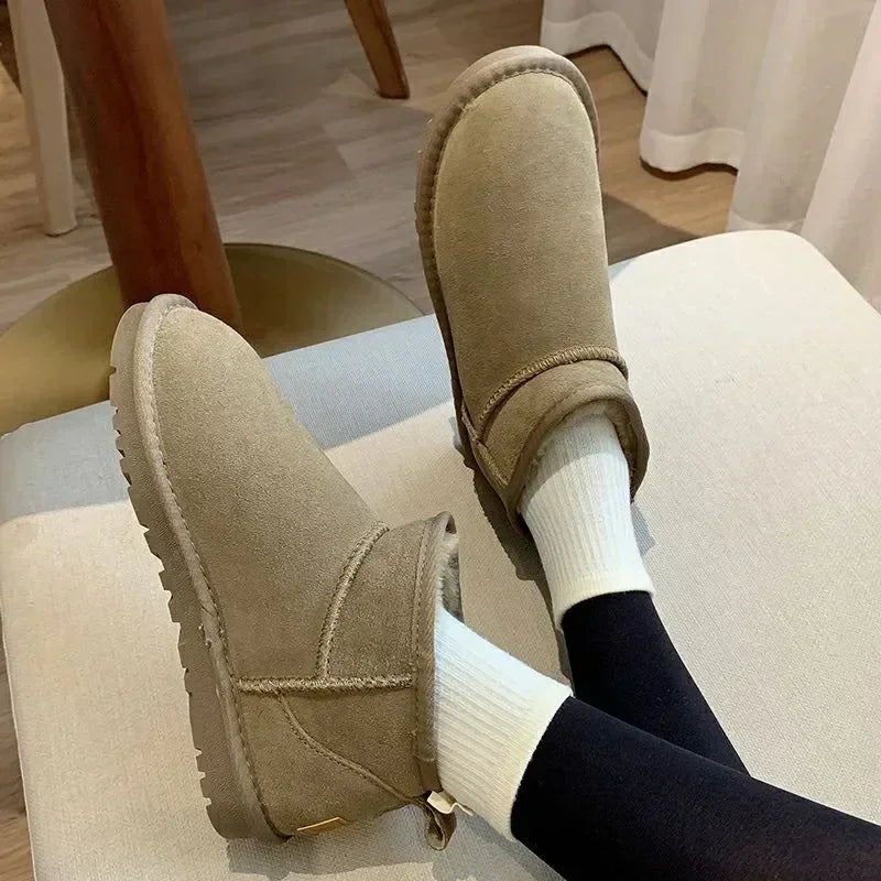 2023 Fashion Winter Snow Boots Fur Ladies Snow boots Tube Thickened Cotton Warm Fur Shoes Student Women Winter Short Boots