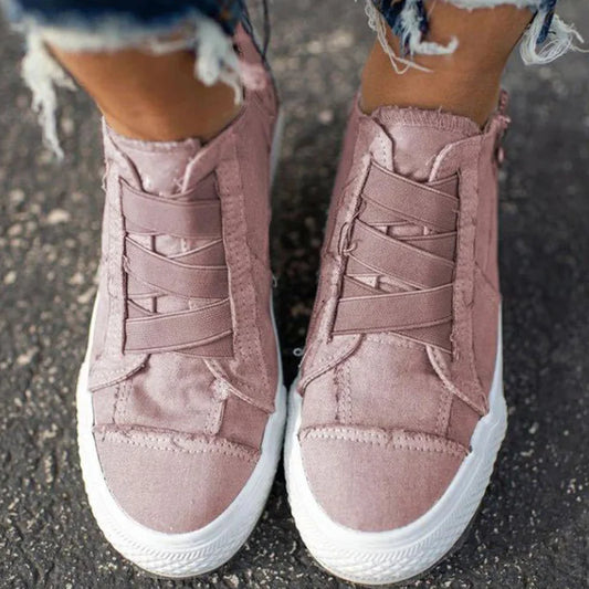 Women's Shoes: Spring 2023 Women Inner Height Increasing Canvas Wedge Shoes Trainers Female Sneakers Woman Casual Thick Bottom Sneaker Tennis