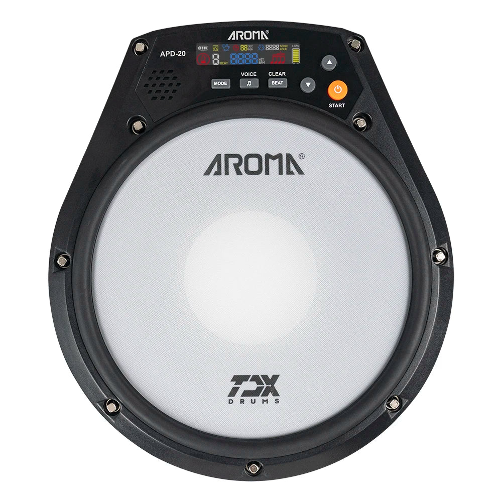 AROMA Adjustable Drum Electronic Dumb Drum Pad Digital Metronome with Metronome / Count / Speed Practice Mode