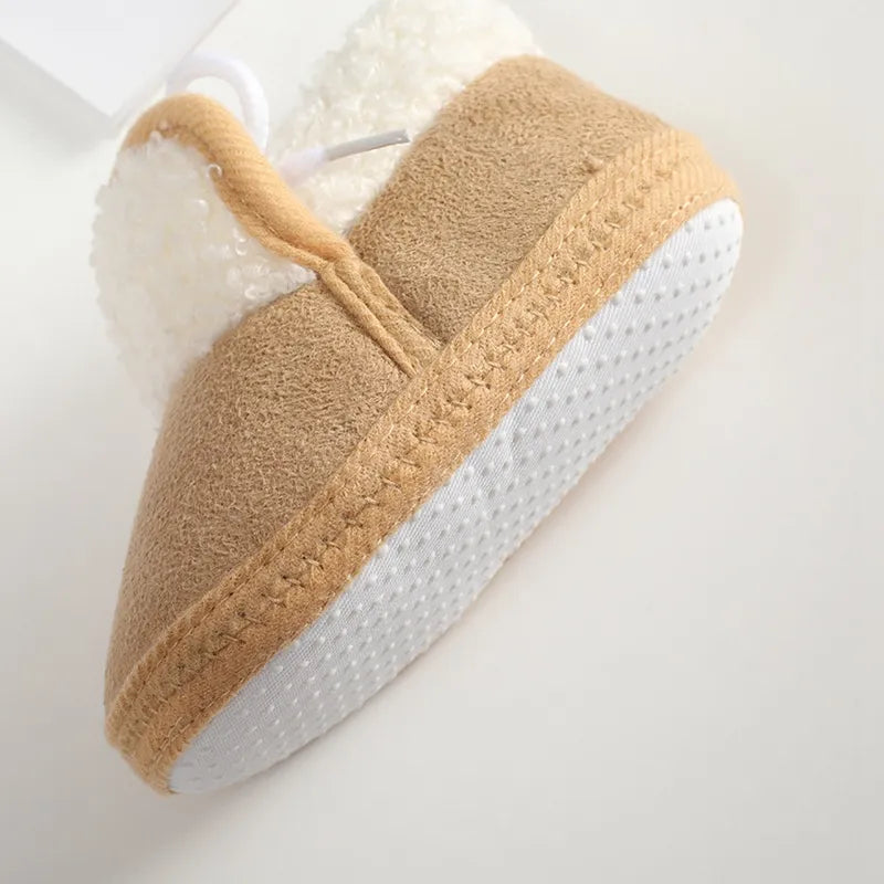 Baby Shoes Booties Baby Boy Girl Shoes Winter Warm Anti-slip Soft Sole Newborns First Walkers Infant Solid Crib Shoes