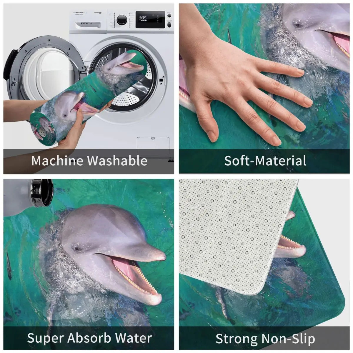 Undersea World Animals Doormat Bedroom Welcome Entrance Hallway Carpet Fish Dolphin Absorbent Floor Rug Door Mat Bath Mat