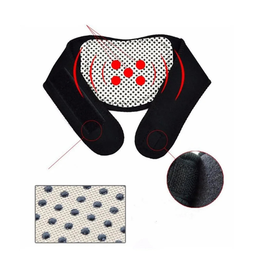 Heating Neck Massager:  1 Pcs BYEPAIN Tourmaline Magnetic Therapy Neck Massager Cervical Vertebra Protection Spontaneous Heating Belt Body Massager