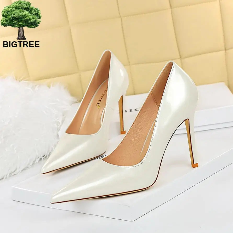 Women's Shoes: Fashion Pumps Women High Heels Shoes Formal Black Stiletto Heels Party Office Work Shoes Pointed Toe Slip On Pumps Female