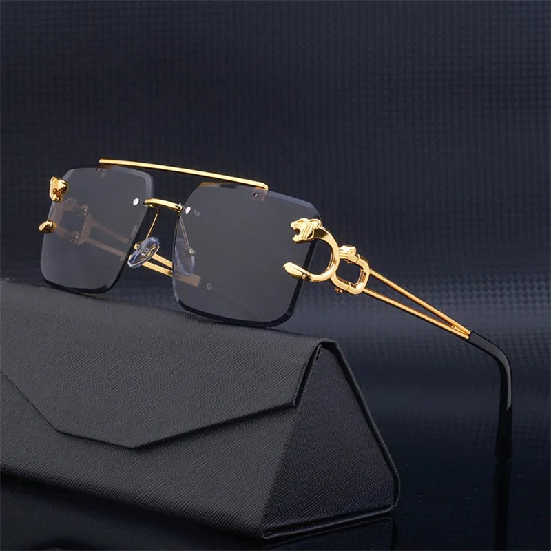 New Retro Rimless Sunglasses For Men Steampunk Sunglasses Women Punk Fashion Glasses Vintage Shades Gafas De Sol Sonnenbrill Sun