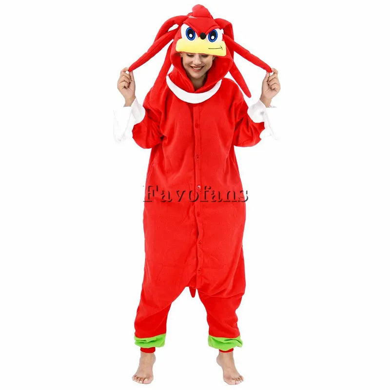 Favofans Animal Kigurumi Adults Kids Women Red Blue Onesies Pajamas Halloween Costumes Cosplay Jumpsuit Christmas Gift XXL