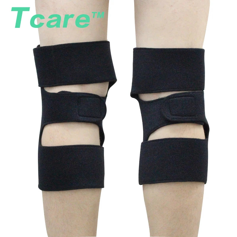 Tcare 1Pair Tourmaline Self-Heating Knee Leggings Brace Support Magnetic Therapy Knee Pads Adjustable Knee Massager Health Care