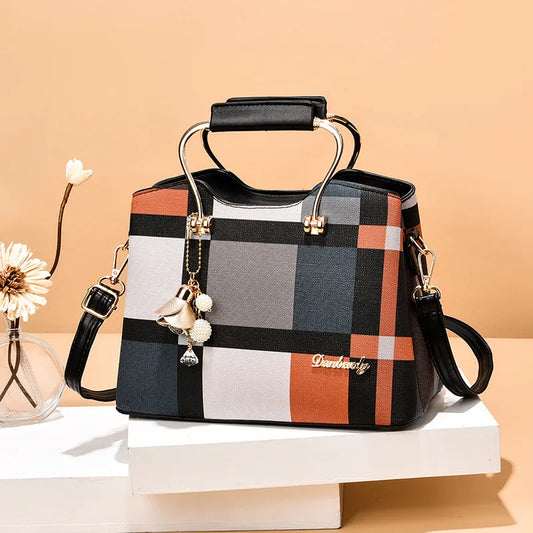 New Luxury Handbag Women Stitching Wild Messenger Bags Designer Brand Plaid Shoulder Bag Female Ladies Totes