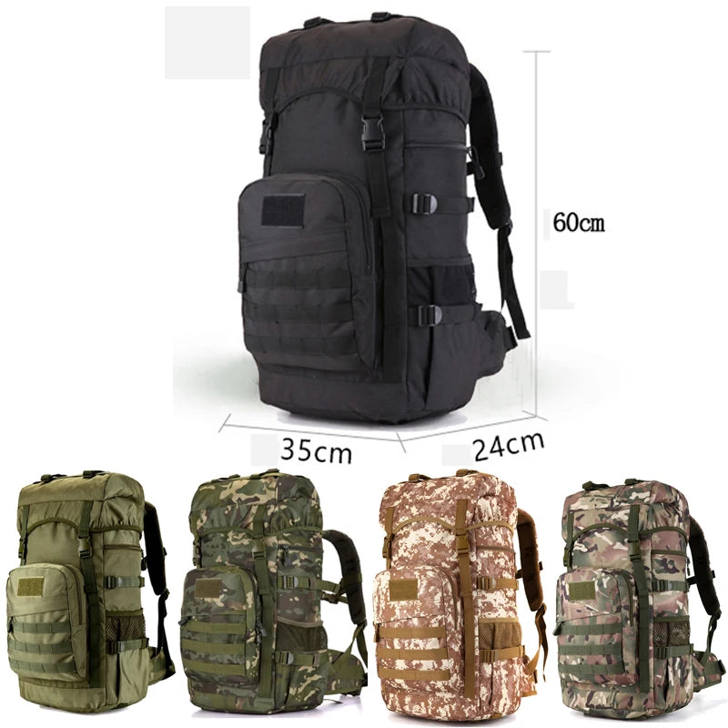 Military Tactical Backpack: 50L Large Capacity Men Tactics Backpack Waterproof Military Bags Climb Hike Army Travel Backpacks Mochila Militar