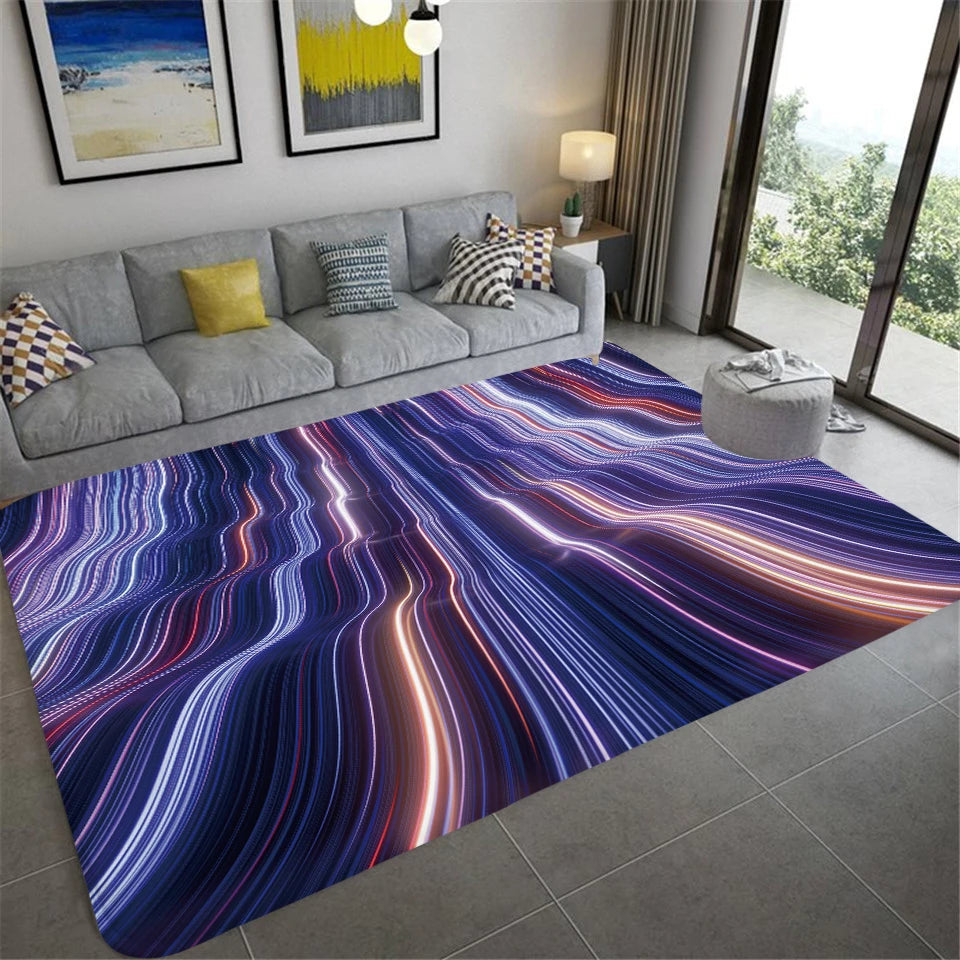 RUG-VORTEX (ABSTRACT): Abstract Geometric Optical Doormat 3D Vortex Illusion Carpet Entrance Door Floor Mat Non-slip Floor Mat Living Room Decor Rugs