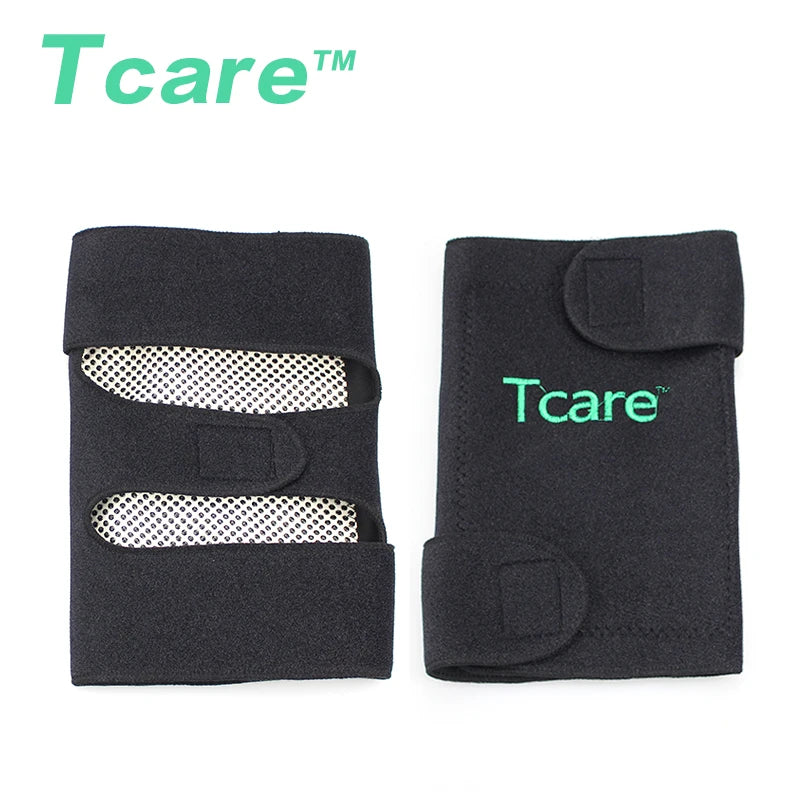 Tcare 1Pair Tourmaline Self-Heating Knee Leggings Brace Support Magnetic Therapy Knee Pads Adjustable Knee Massager Health Care