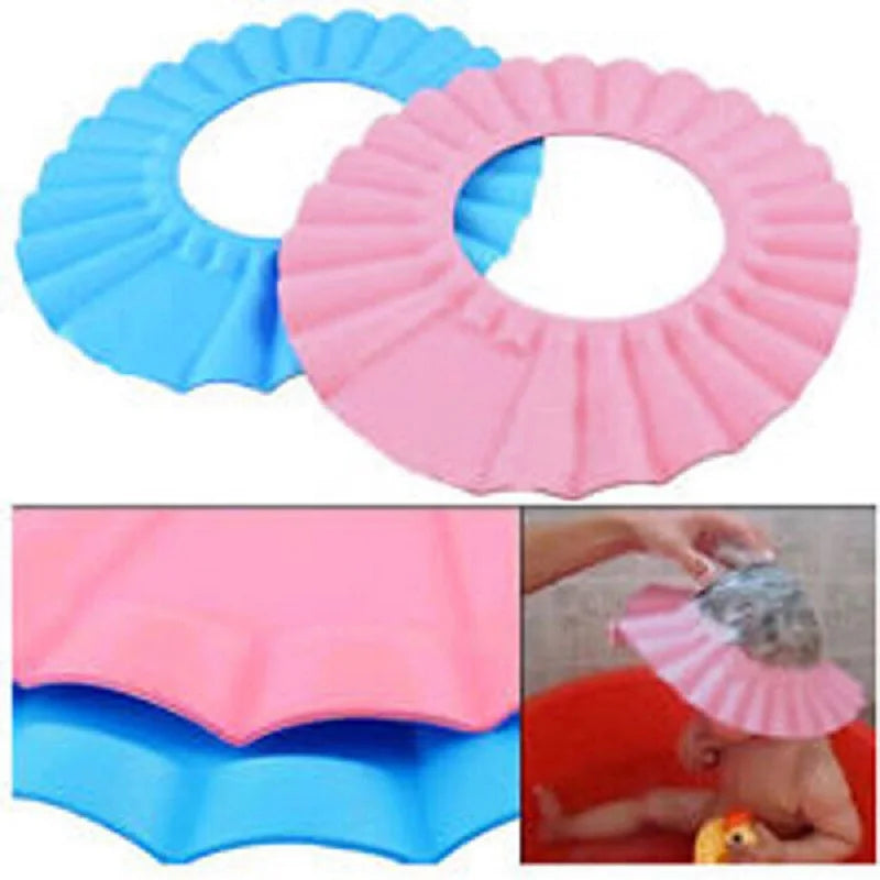 Baby Shower Soft Cap Adjustable Hair Wash Hat For Kids Ear Protection Safe Children Shampoo Bathing Shower Protect Head Cover