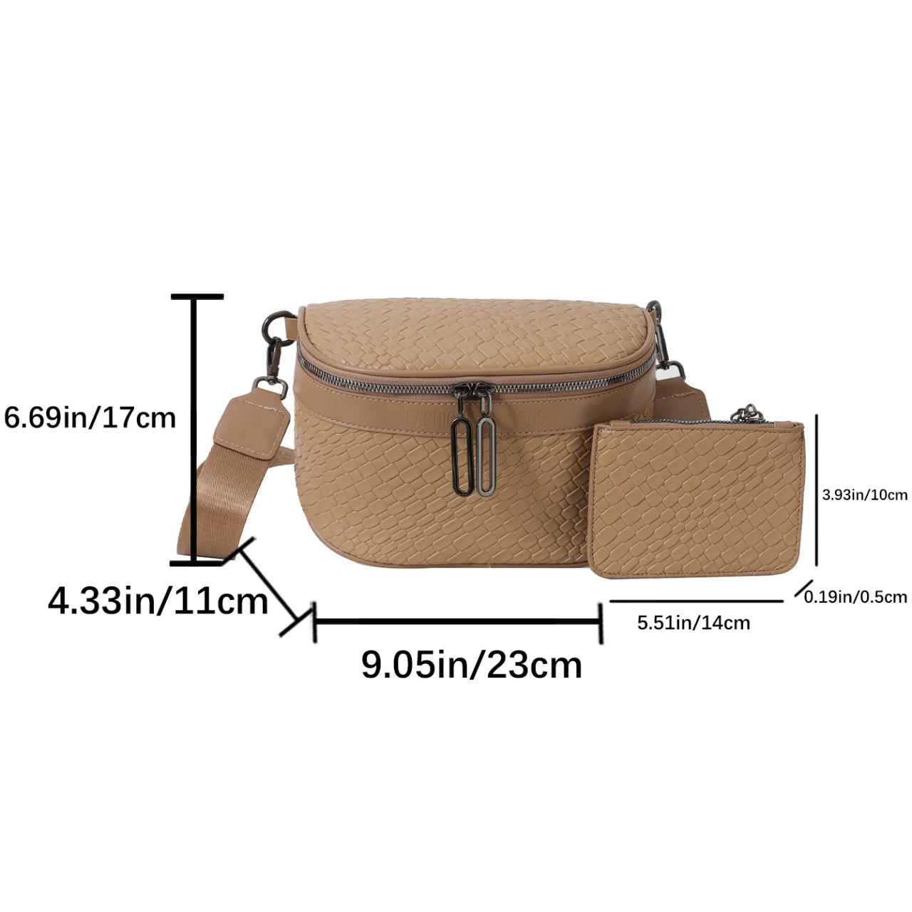 Handbag Set: 2PCS Set Semicircle Saddle Shoulder Crossbody Bags For Women Casual 2 Pieces Set Pu Leather Messenger Bag Adjustable Wide Strap Handbags