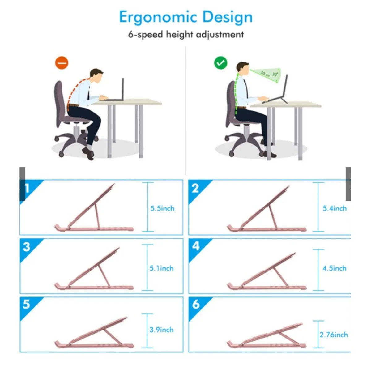 Laptop Stand - Suporte para Notebook Dobrável de Plástico enviar cor aleatória