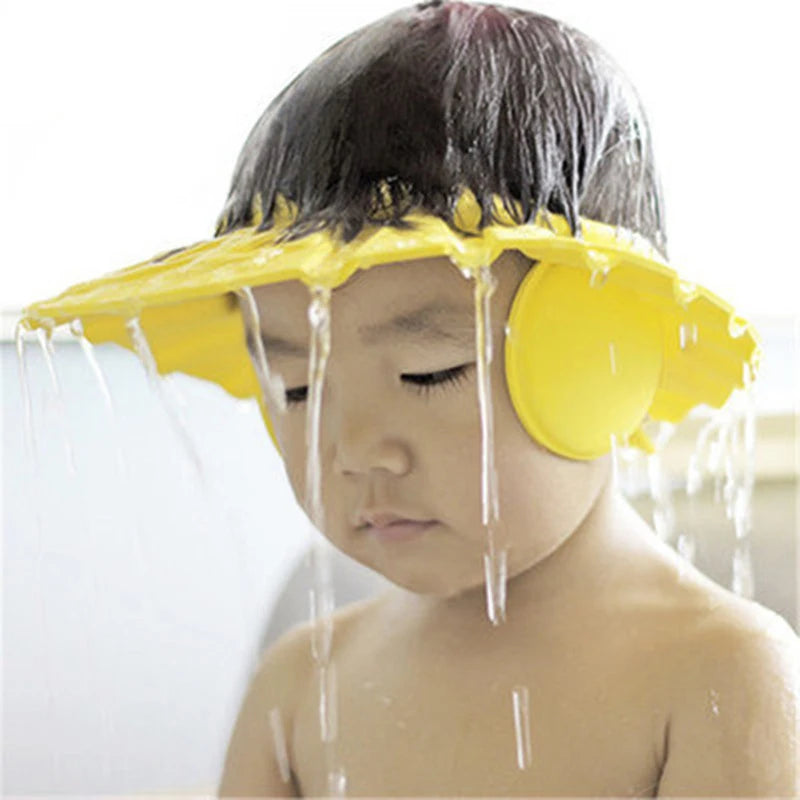 Baby Shower Soft Cap Adjustable Hair Wash Hat for Kids Ear Protection Safe Children Shampoo Bathing Shower Protect Head Cover