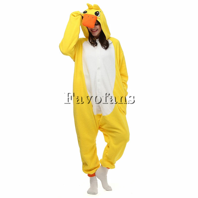 Favofans Animal Kigurumi Adults Kangaroo Duck Onesies Pajamas Halloween Costumes Cosplay Jumpsuit Christmas Gift XXL