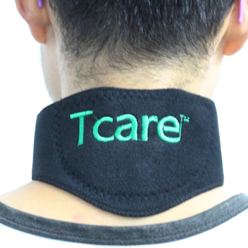 Tcare 1 Piece Tourmaline Self-heating Neck Brace Pad Magnetic Therapy Tourmaline Belt Support Spontaneous Heating Neck Braces