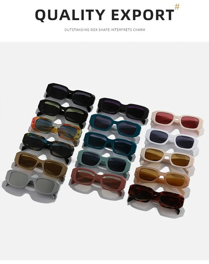 New Square Sunglasses Woman Fashion Black Small Frame Eyeglasses Vintage Sun Glasses Female Shades Gradient Oculos De Sol