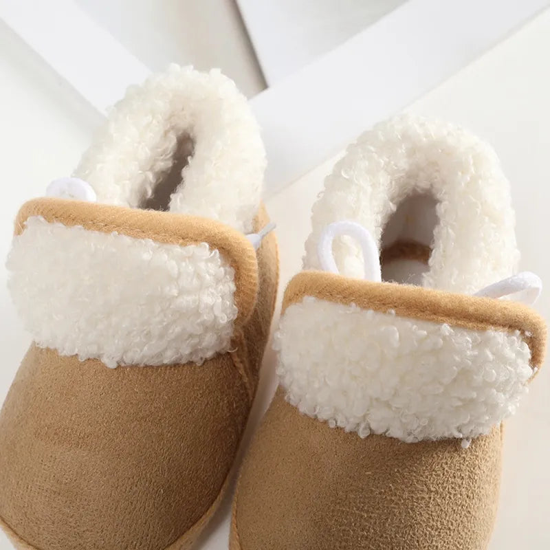 Baby Shoes Booties Baby Boy Girl Shoes Winter Warm Anti-slip Soft Sole Newborns First Walkers Infant Solid Crib Shoes