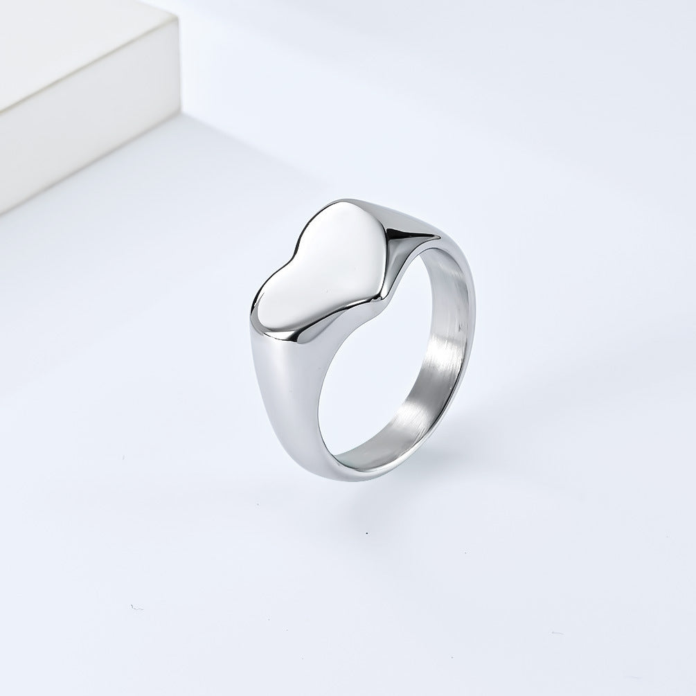 Unisex Style Titanium Steel Heart Shaped Love Ring - YB Gift Store