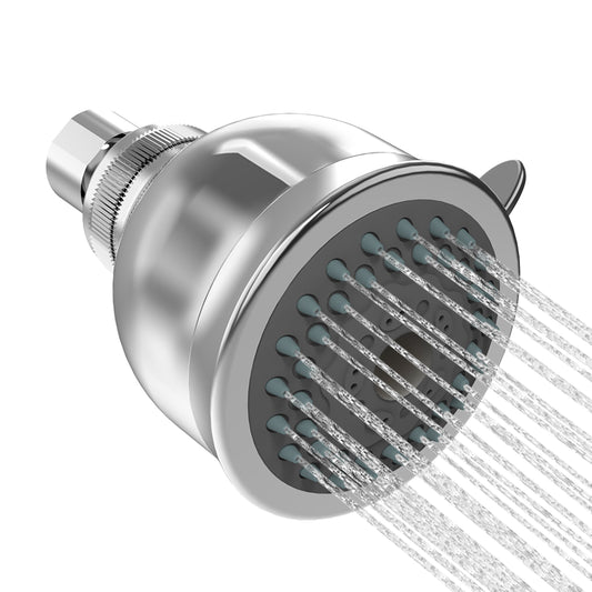 2-Spray Settings 2.92 In. Wall Mount Fixed Adjustable Shower Head In Chrome - YB Gift Store