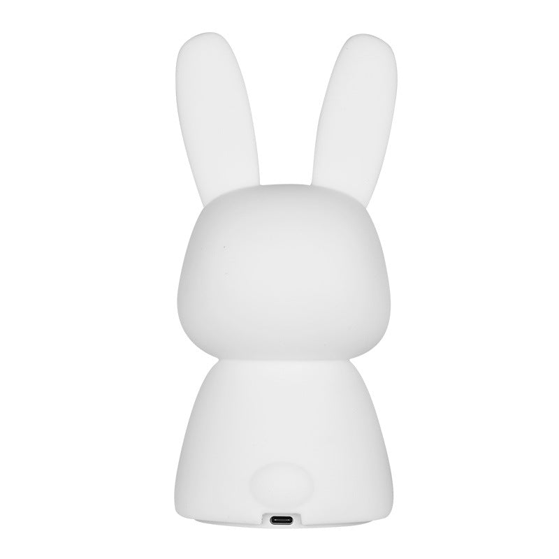 Blossoming Rabbit Silicone Lamp Led Colorful Atmosphere Night Light Bedside Lamp Birthday Gift - YB Gift Store