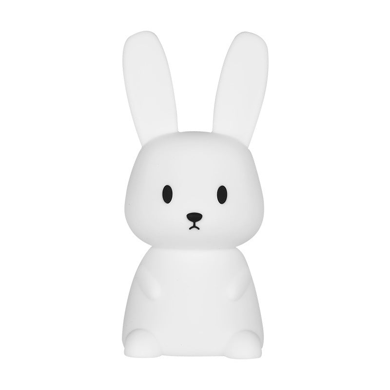 Blossoming Rabbit Silicone Lamp Led Colorful Atmosphere Night Light Bedside Lamp Birthday Gift - YB Gift Store