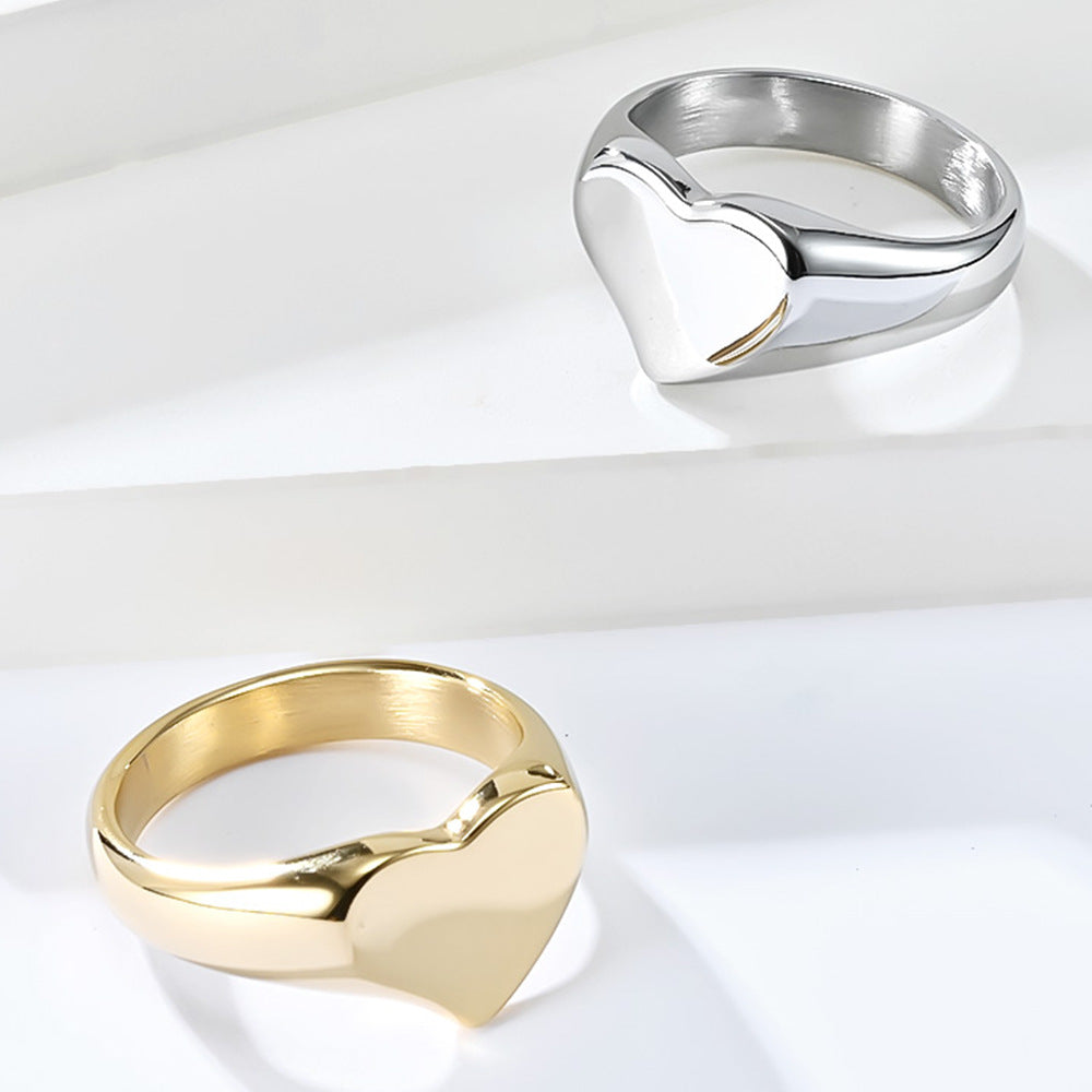 Unisex Style Titanium Steel Heart Shaped Love Ring - YB Gift Store