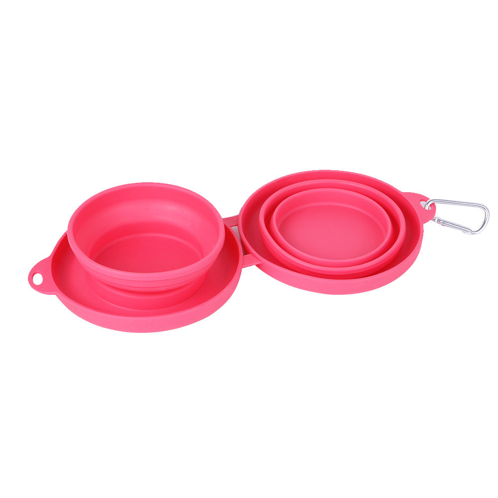 Pet Feeding Foldable Rubber Double Bowl. Pets Supplies, Dogs, Cats, Bowls.