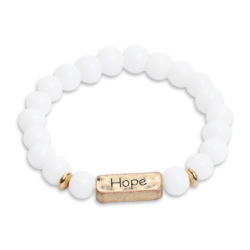 Natural Stone Engraved Hope Bracelet - YB Gift Store