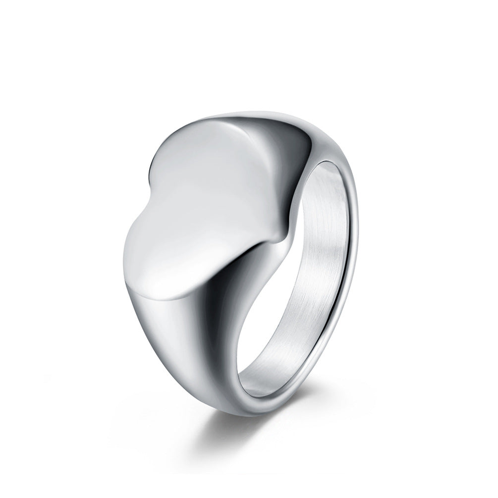 Unisex Style Titanium Steel Heart Shaped Love Ring - YB Gift Store