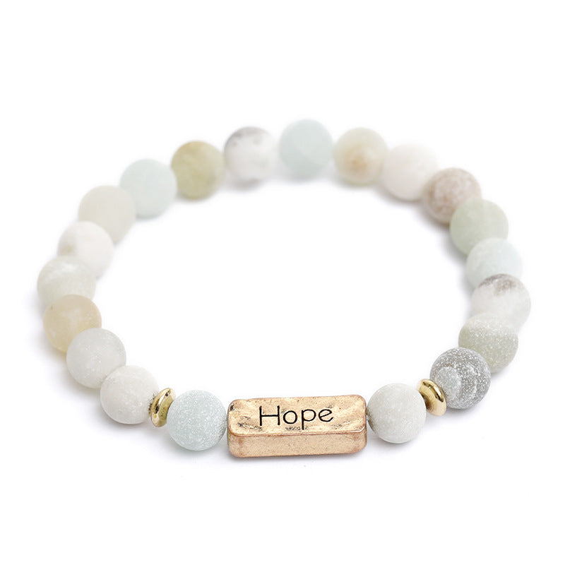 Natural Stone Engraved Hope Bracelet - YB Gift Store