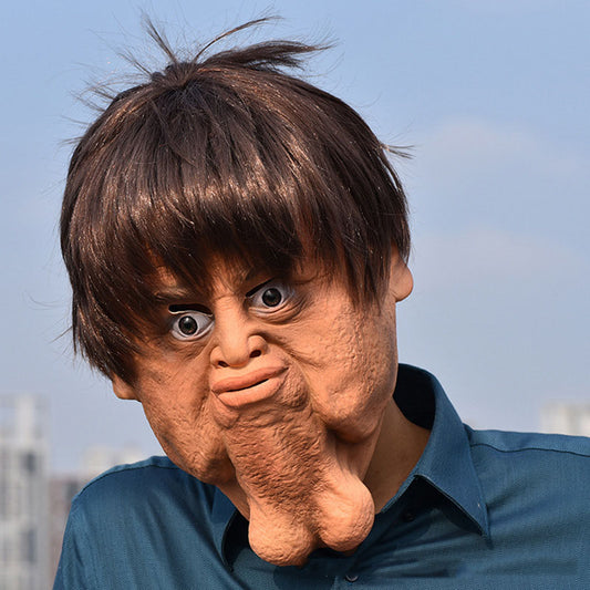 New Halloween Strange People's Chin Double Chin Funny Horror Mask Props Latex Bar Dance Party