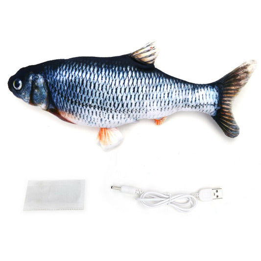 Fish-Shape Soft Electronic Cat Toy With USB Charging Simulation