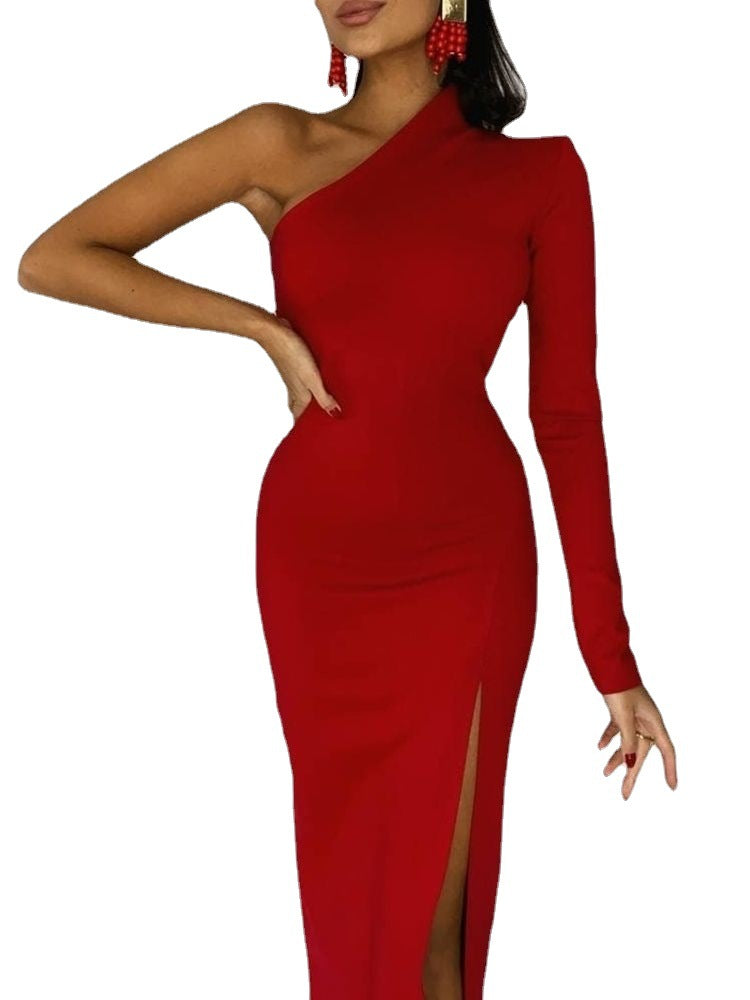 High Slit Slim Fit Party Party Temperament Sheath Dress - YB Gift Store